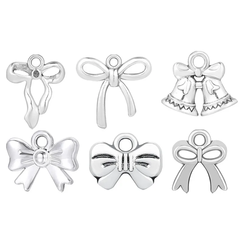 5pcs New Charm Skyrim Bowknot Star Charms For Necklace Bracelet Earrings Jewelry Making Stainless Steel Pendant Gifts Wholesale