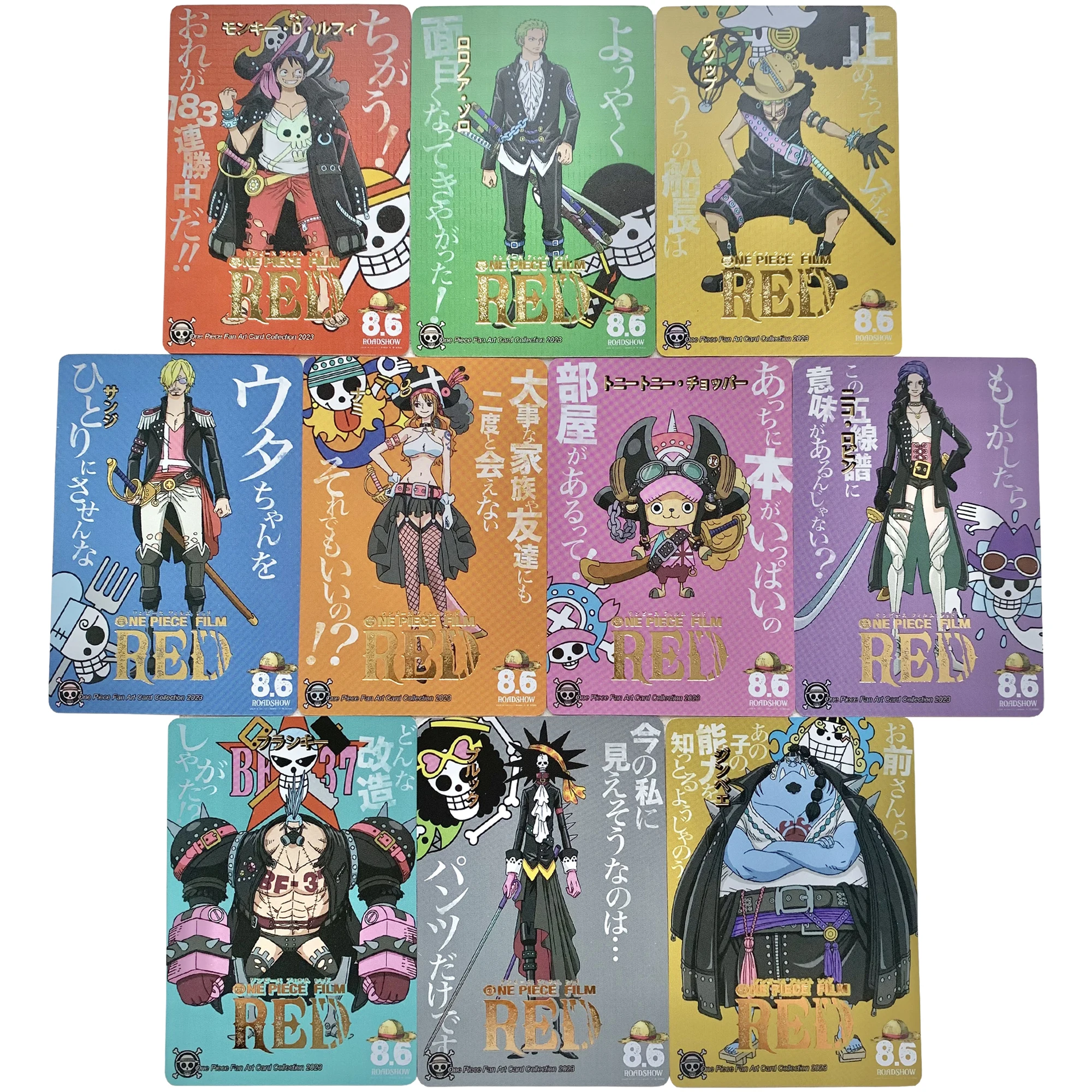 

10Pcs/set One Piece Flash Cards Theater Edition Red Luffy Robin Nami Zoro Usopp Game Anime Collection Cards Gift Toys