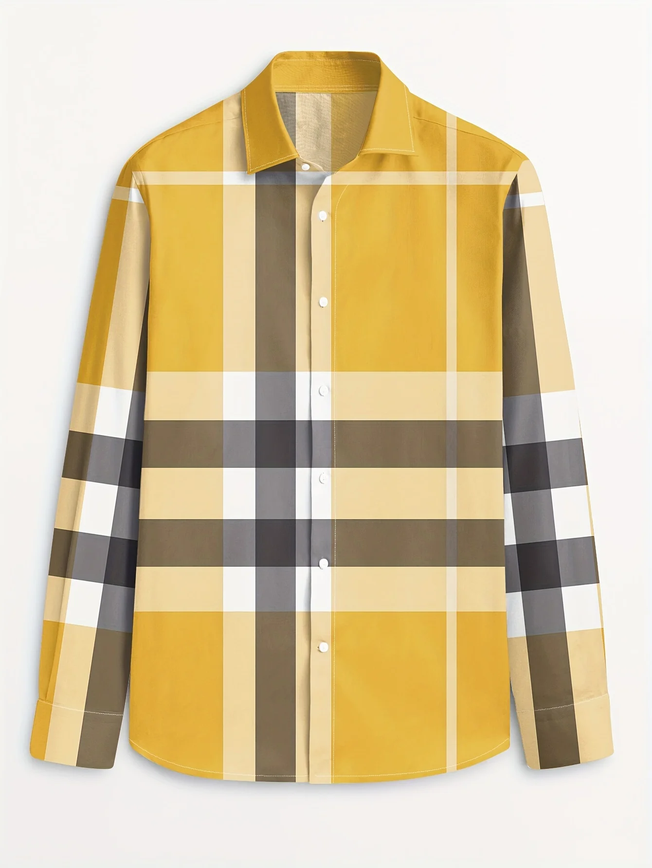 Men'S Stylish Print Shirt, Casual Breathable Long-Sleeve Button-Up with a Collar for Spring And Autumn