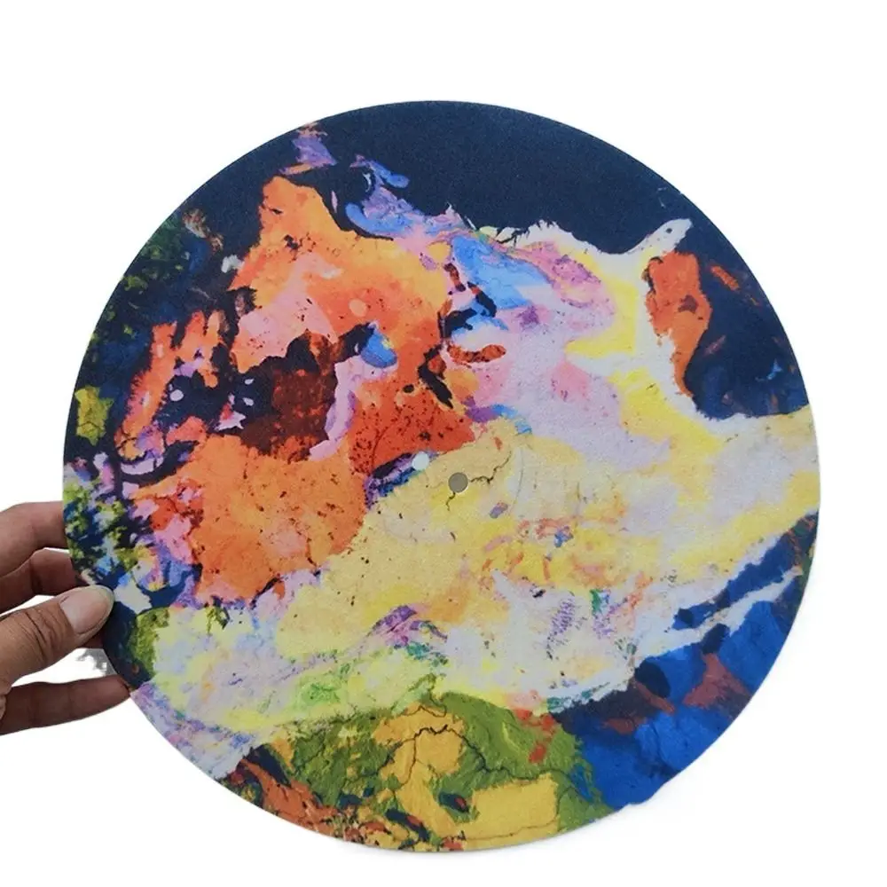 3mm Thick Felt Turntable Platter Mat Anti-static Sound Clearer Turntable Mat Printing Anti-Vibration LP Slip Mat