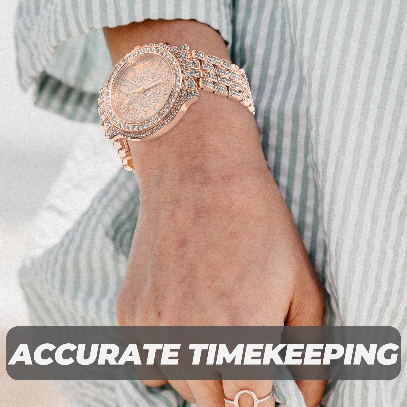 

Elegant Rhinestone Women Wristwatch High Grade Movement Accurate Timekeeping Stylish Casual Accessory Gift