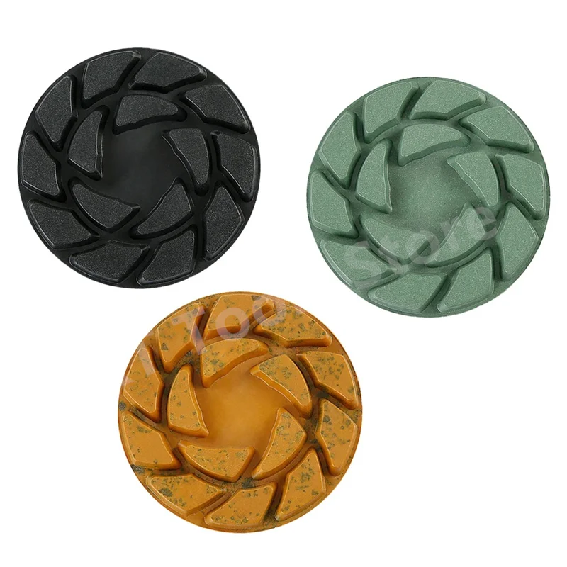 

3PCS 4" 100MM Diamond Floor Polishing Pad Wet Buff Disc Grinding Abrasive For Marble Concrete Terrazzo Stone Sanding Tools