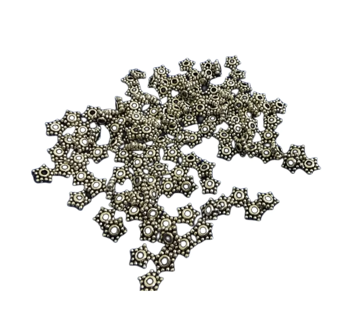 

1500pcs Antiqued Gold Silver Star Spacer Beads 5.5mm A361