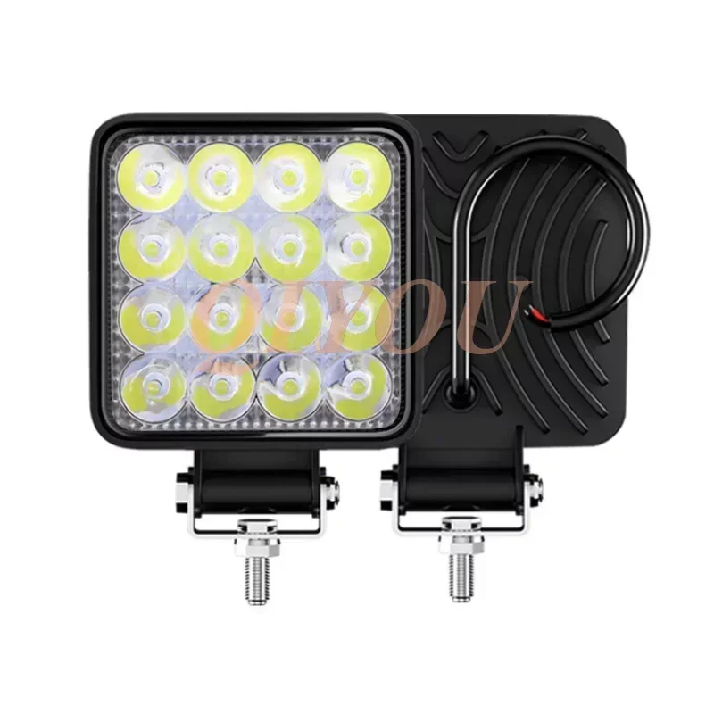 4 قطعة سيارة عمود إضاءة LED Worklight 48 واط الطرق الوعرة ضوء العمل 12 فولت ضوء الضباب مصباح 4x4 LED جرار المصابيح الأمامية الأضواء لشاحنة ATV 4 I