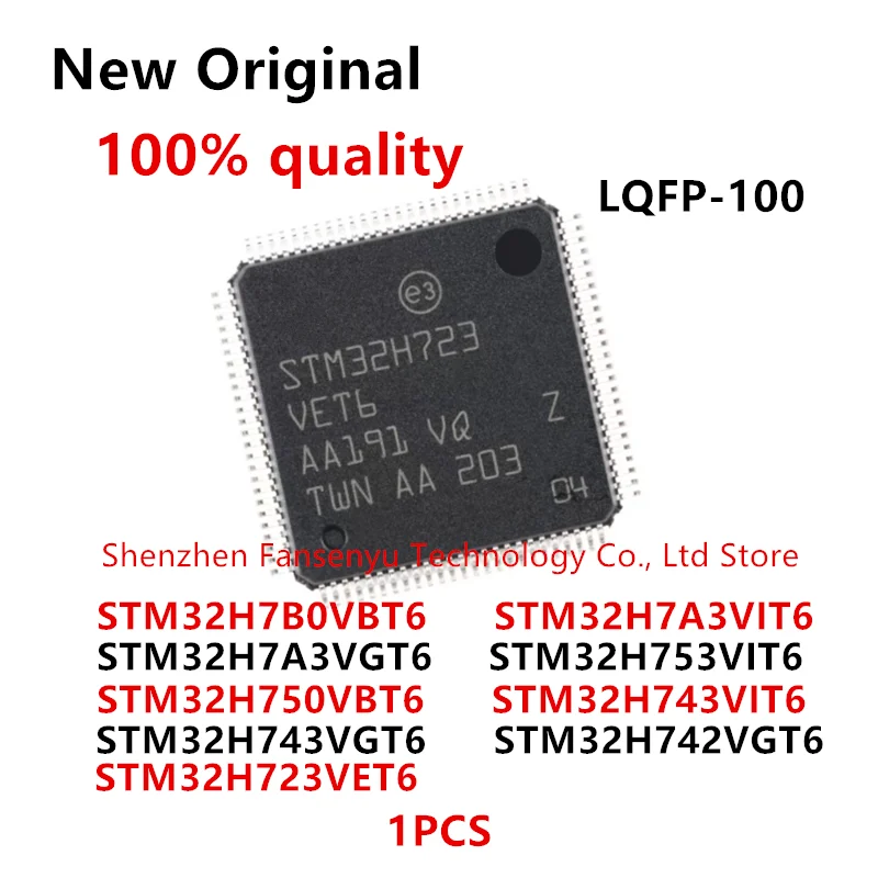 

STM32H723VET6 STM32H742VGT6 STM32H743VGT6 STM32H743VIT6 STM32H750VBT6 STM32H753VIT6 STM32H7A3VGT6 STM32H7A3VIT6 STM32H7B0VBT6 IC