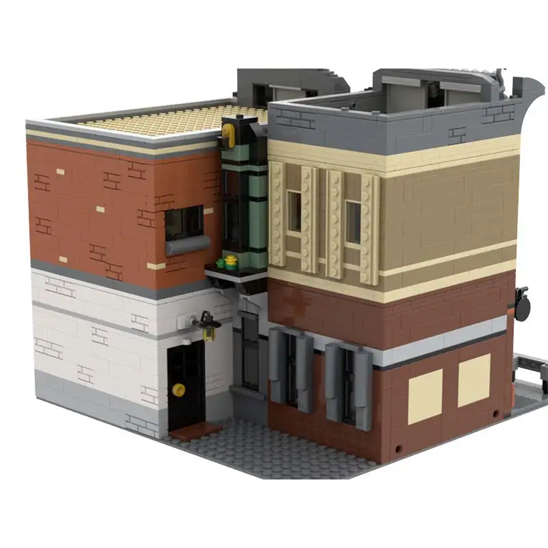 Moc street view canto casa arquitetura modular blocos de construção modelo originalidade tijolos brinquedos presentes natal das crianças