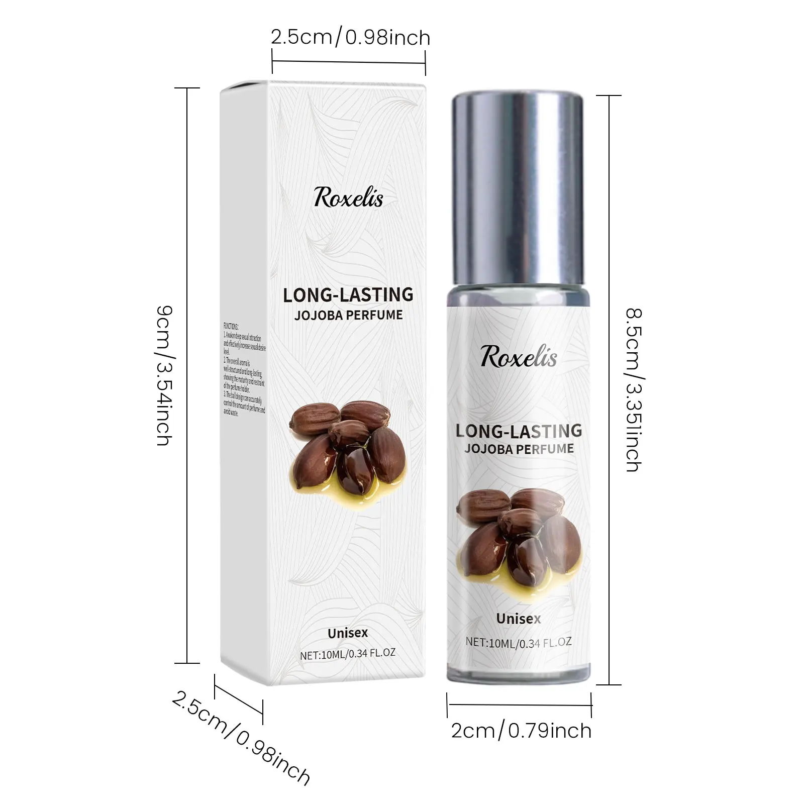 Roxelis jojoba perfume óleo jojoba perfume roll-on colônia fragrância de longa duração fragrância fresca eau de toilette