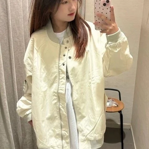 

Женские куртки Элегантные университетские шнуровки Широкие для поездок на работу Весна/Лето Граффити Подростки Треккинг Крутые студенческие многослойные милые допамины