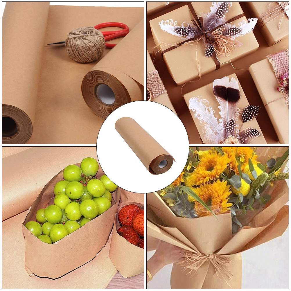 

Brown Wrapping Kraft Paper Roll Gift Packaging Flower Bouquet Packing 18inch 10meter Durable Craft Paper for DIY Art