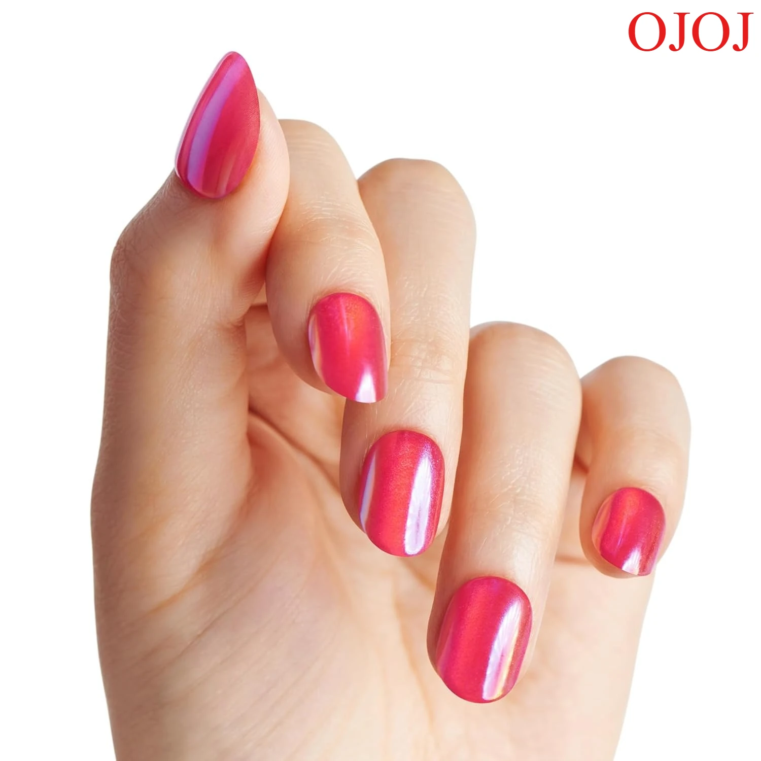 OJOJ Solid Black Glitter Press On Nails Wiederverwendbare künstliche Nägel Salonqualität Mehrere Größen Starker Halt