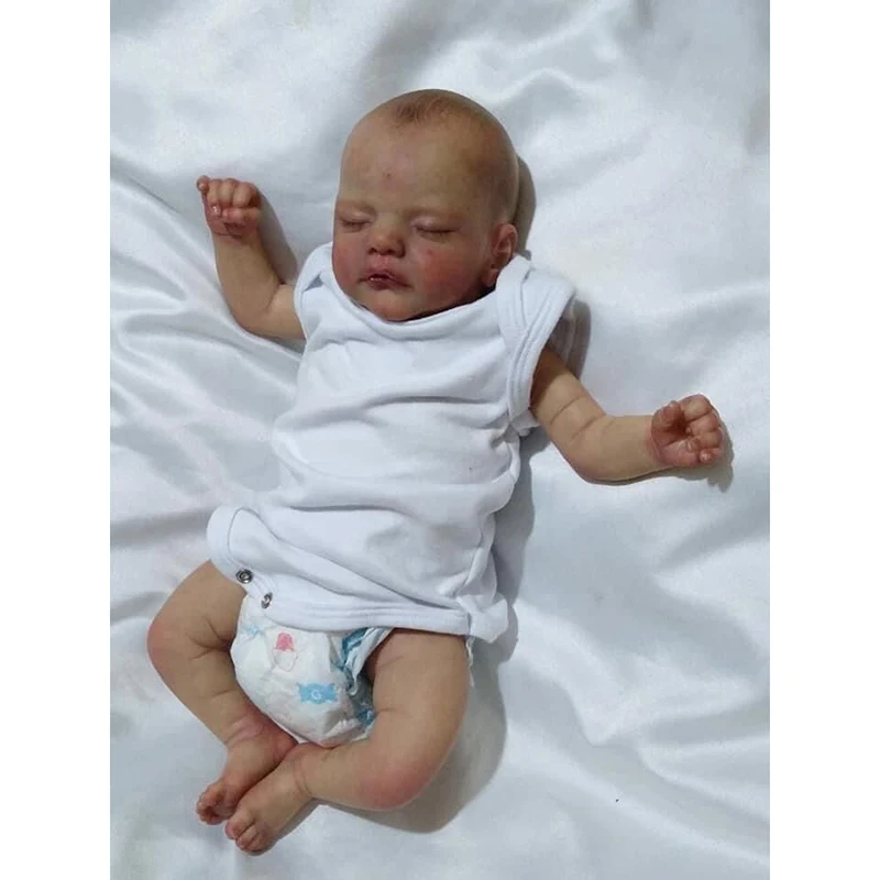 48cm Already Reborn Sleeping Sam NewBorn Reborn Baby As Picture with 3D Painted Skin Veins Collectible Art Doll Gifts for Kids