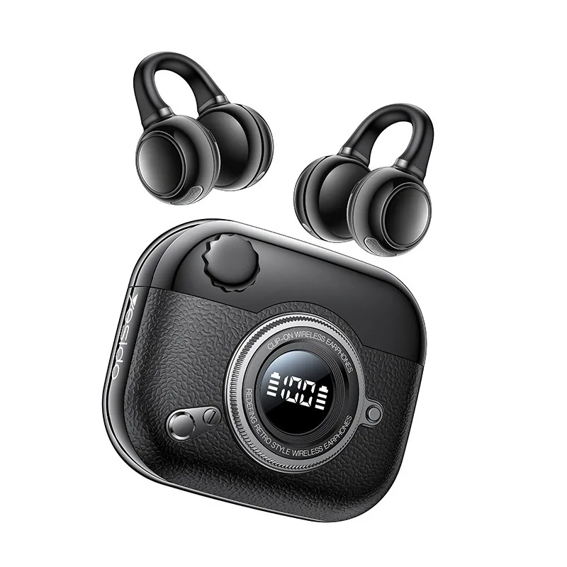 Bluetooth Earphones with Long Battery Life, Open-Back Noise Cancellation, Clip-on Design, Digital Display, Sports Bluetooth Earp
