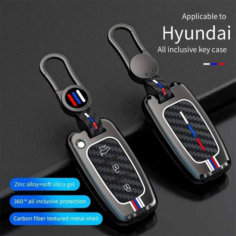 

Zinc Alloy Car Key Case Cover Bag For Hyundai Solaris HB20 Veloster SR IX35 Accent Elantra For KIA RIO Forte K2 K3 K5 Sportage