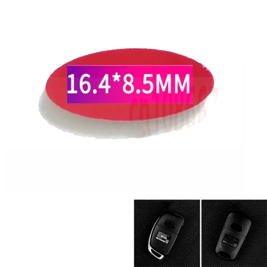 10pcs/Lot 14.3 x 7.2mm Small Oval Aluminum Car Key Sticker Emblem For Hyundai For Kia Tucson Santa Fe Elantra Remote Case Cover