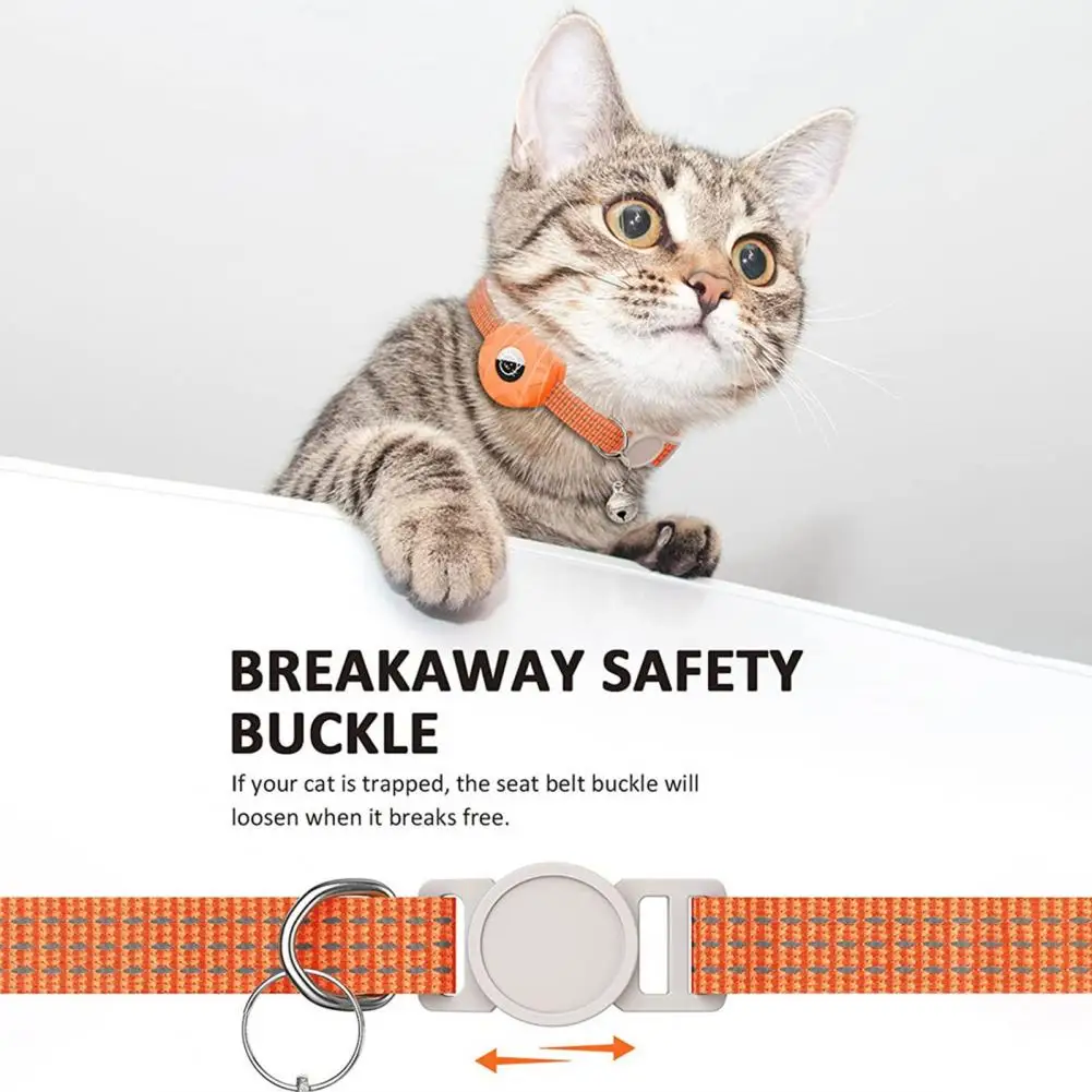 

Dog Walking Gear Waterproof Cat Tracker Collar with Reflective Strips Safety Elastic Buckle for Small Medium Cats Pet for Cat