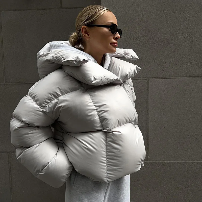 

Зимнее женское мешковатое стеганое пальто, женская уличная одежда, зимняя теплая короткая флисовая куртка, женские шикарные модные укороченные пальто, пуховик