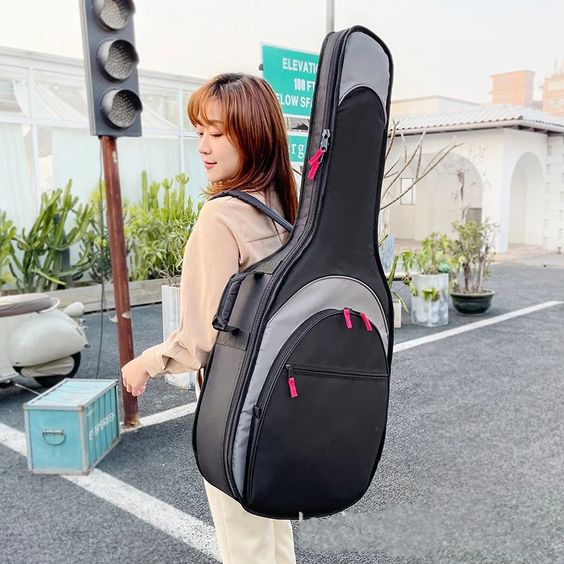 Acoustic Guitar Folk Gig Bag 20mm Cotton Soft Thicken Padded Waterproof Cloth Guitar Backpack Classical Guitar Music Cases