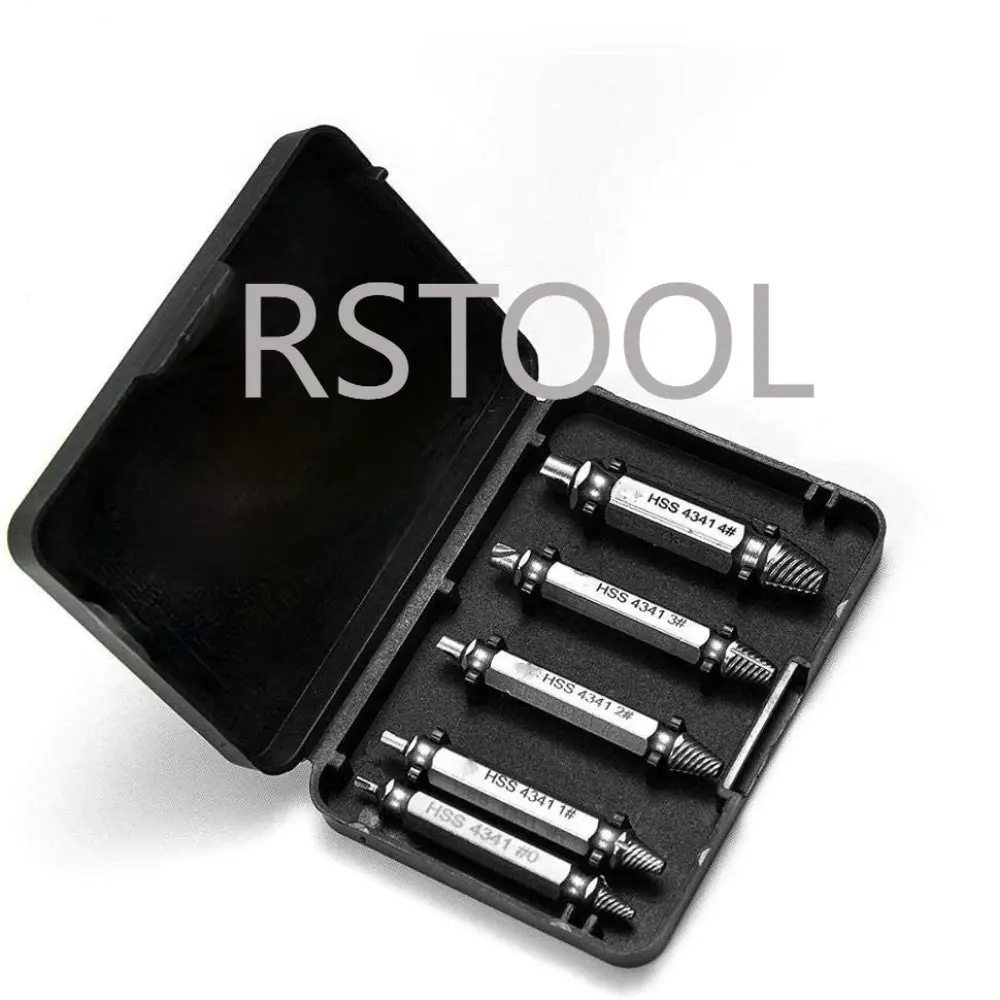 

5pcs Damaged Screw Extractor Drill Bit Extractor Drill Set Broken Bolt Extractor Bolt Stud Remover Tool