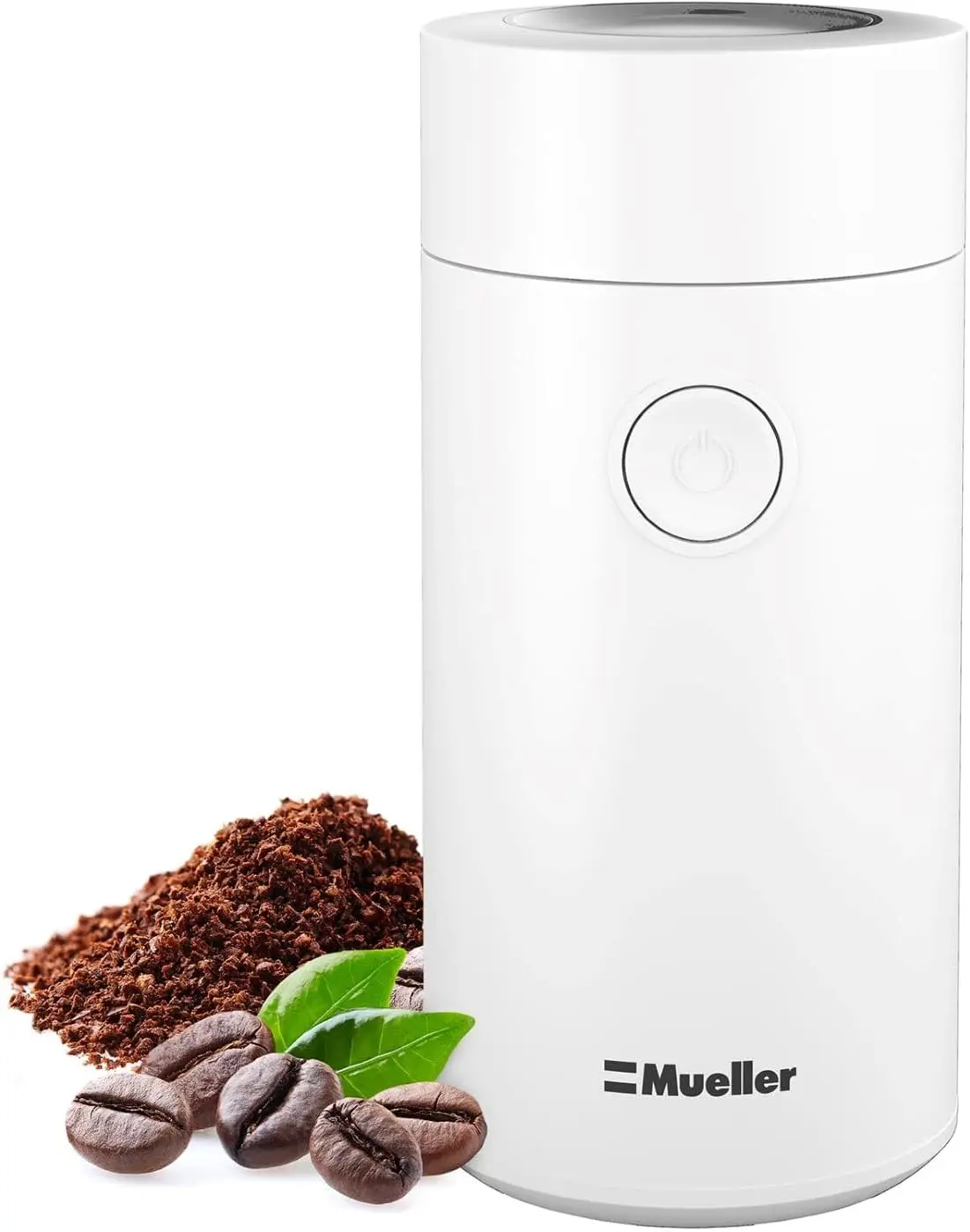 Living Electric Coffee Grinder for Spice, Nut, Herbs and Coffee Beans, Sharp Blade, Stainless Steel - White
