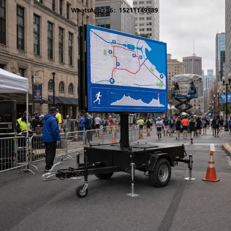 Mobile LED Billboard Trailer for Sale Foldable Outdoor Advertising Screen with Hydraulic Lift for Sports Events and Roadshows