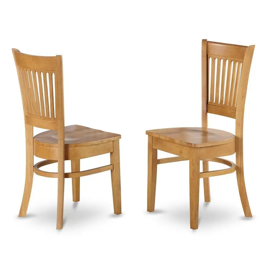 

VACOAKW Vancouver Kitchen Dining Chairs Slat Back Wooden Seat Chairs, Set of 2, Oak