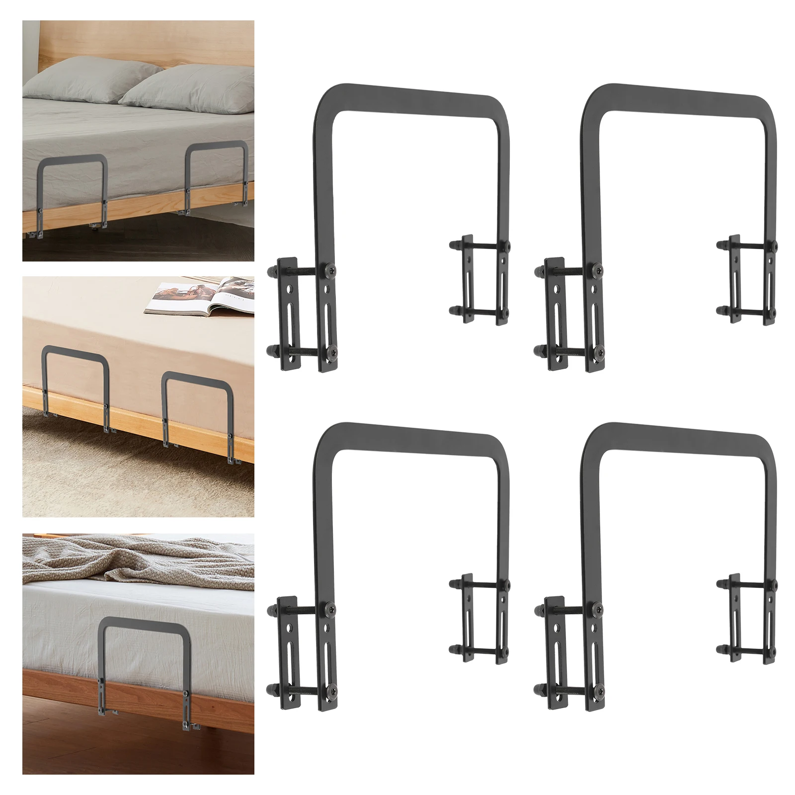 Morsetto stabilizzatore per struttura letto regolabile in acciaio antiscivolo da 4 pezzi 28x18 cm