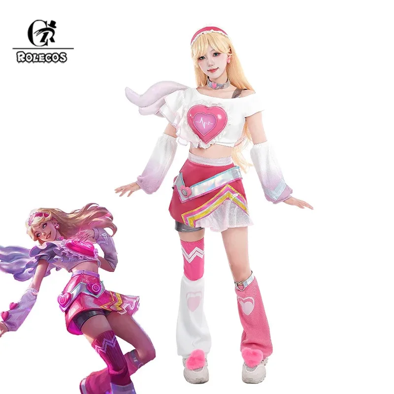 

ROLECOS LOL Lovestruck Lux Cosplay Costume LOL Valentine's Day New Skin Lux Women Cosplay Costume Halloween Full Set