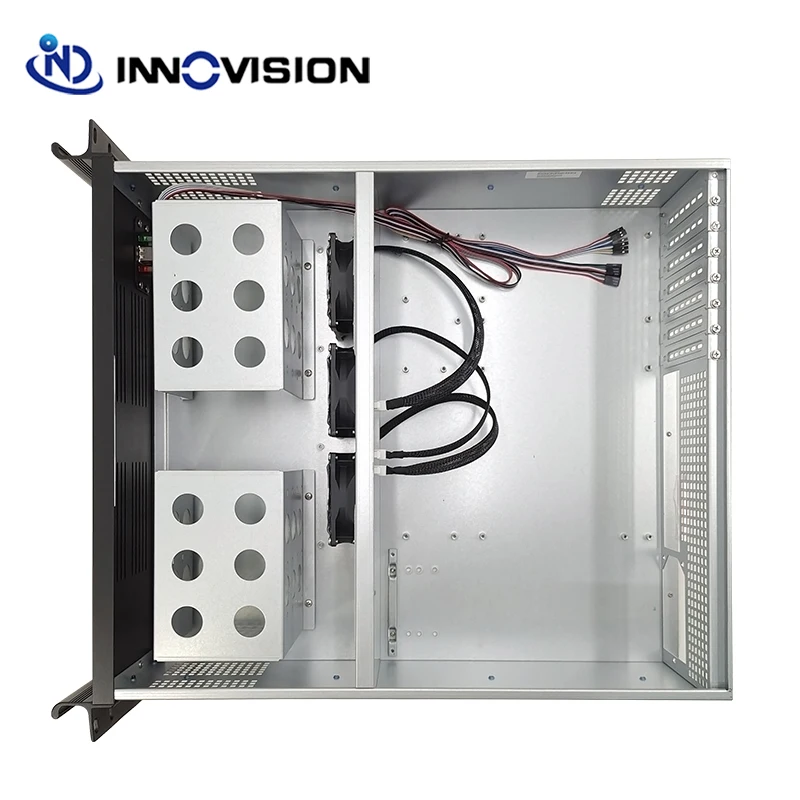 Estojo industrial rc3500l do computador do design de luxo com o alumínio da parte dianteira-painel 3u montagem em rack chassis 500mm profundidade servidor caso