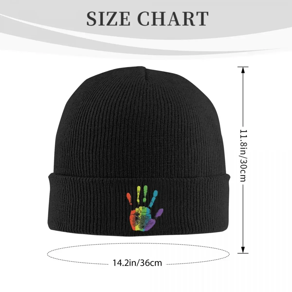 Peace Colorful Fingers Logo Bonnet Hats Beanie Hats Design Knitted Hat Spring Vintage Men Women Kpop Elastic Cap