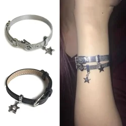 Punk Bracelets Men Women Retro Bracelet Adjustable Wrist Belt Buckle Cuff Bangle Bracelet for Men Women Punk Party Y08E