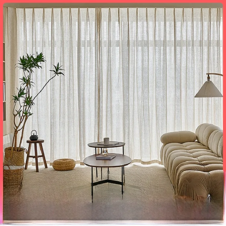 

Okazii Southeast Asian Cotton Linen Bedroom Sle Curtain for Study Room Cross-Border Window Screen Living Room Decor