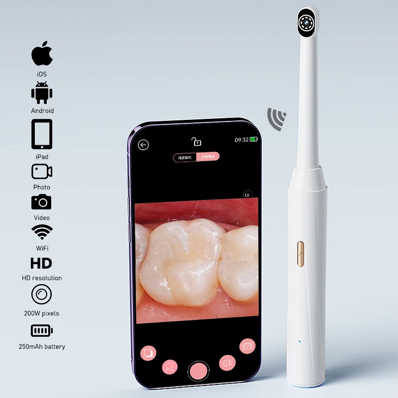 Handheld WIFI Endoscope Video Camera with 8LEDs Portable Wireless Inspection Borescope Type-c Charging For Android Phones/iOS