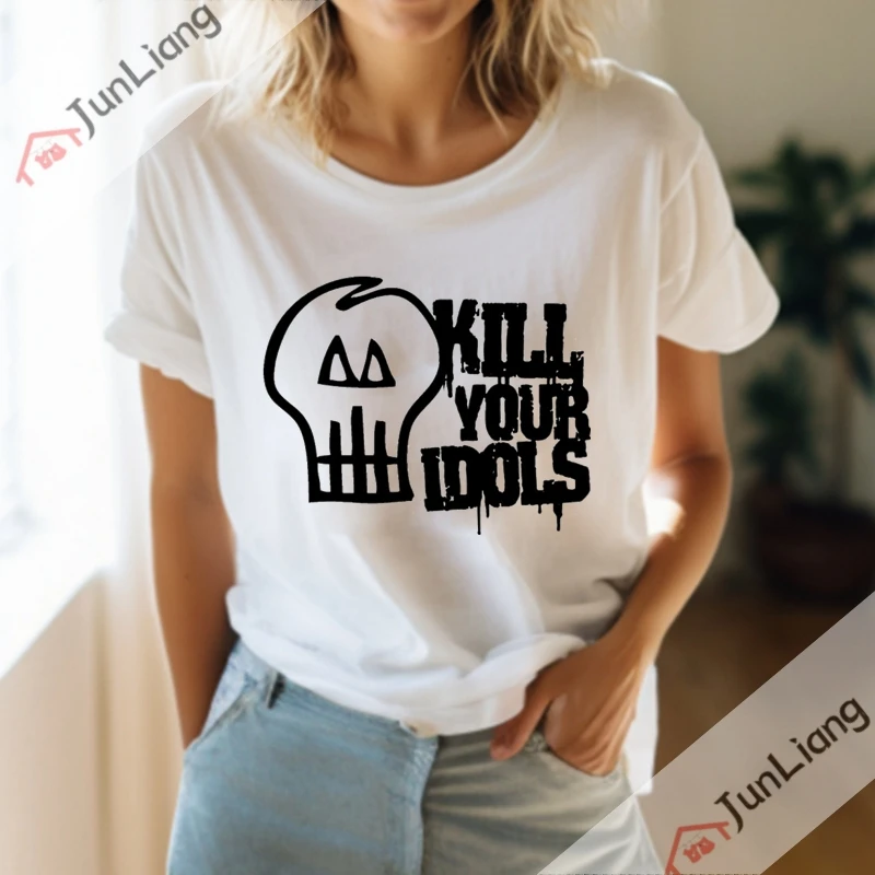 メンズ半袖Tシャツ,ストリートウェア,kill Your idolsファン,グループシンガーストリートウェア,ハードロックティー,y2kブランド,原宿服