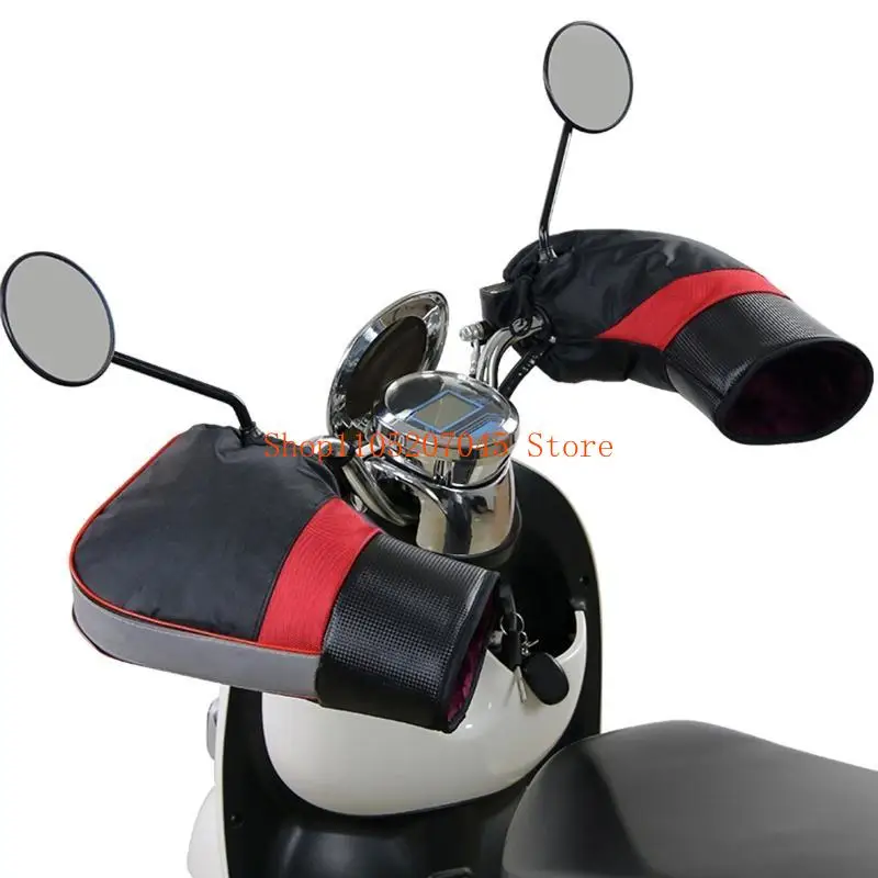 37cd Bike Handlebar Mitts Winter Cold Weather Mittens Gloves Rainproof Unisex Bicylce Hands Warmer Cover for Mountain Cycling