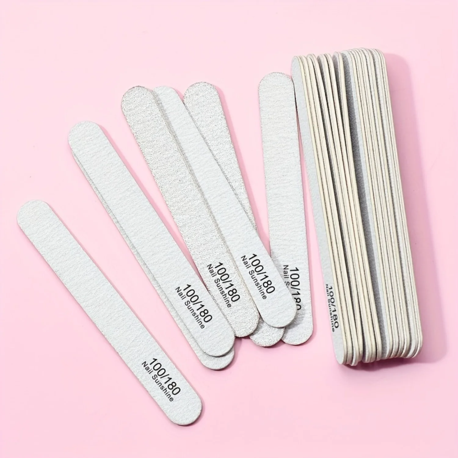 Double-Sided Sandpaper Nail Files Set - 100/180 Grit for Effortless Smoothing & Polishing - Durable, High-Quality - Perfect for 