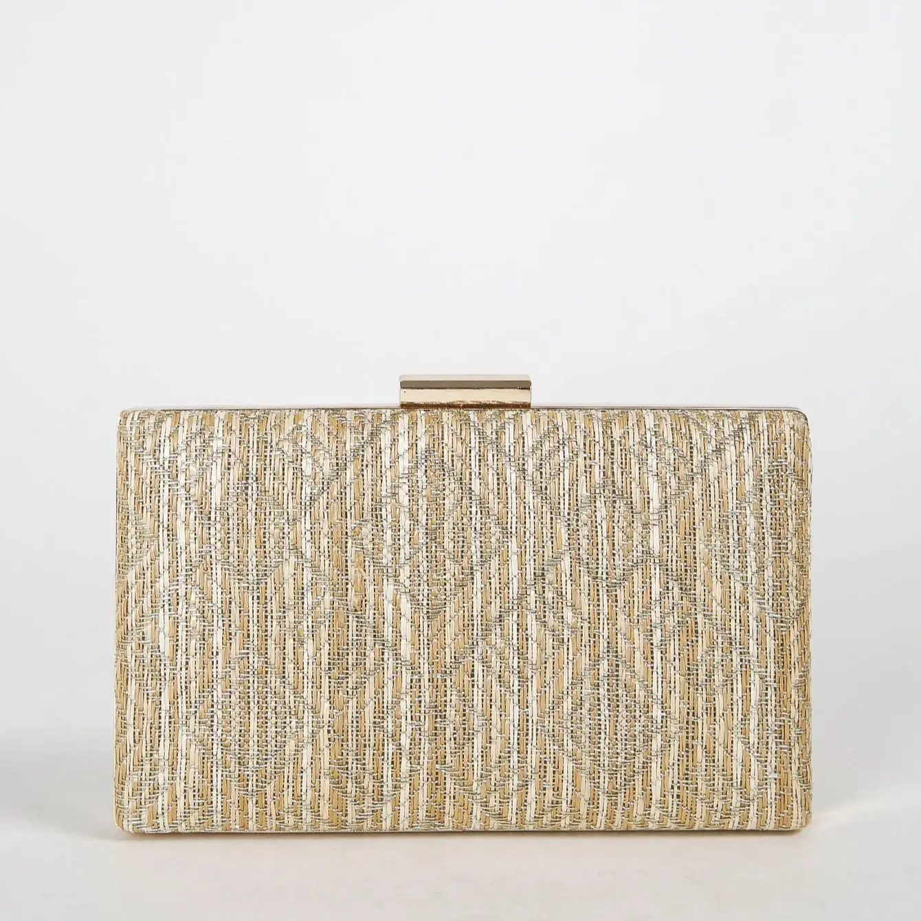 Elegant Gold Rhombic Grass Woven Clutch Purses Bride and Bridesmaid Handbag Elegant Evening Bag for Women Club Party