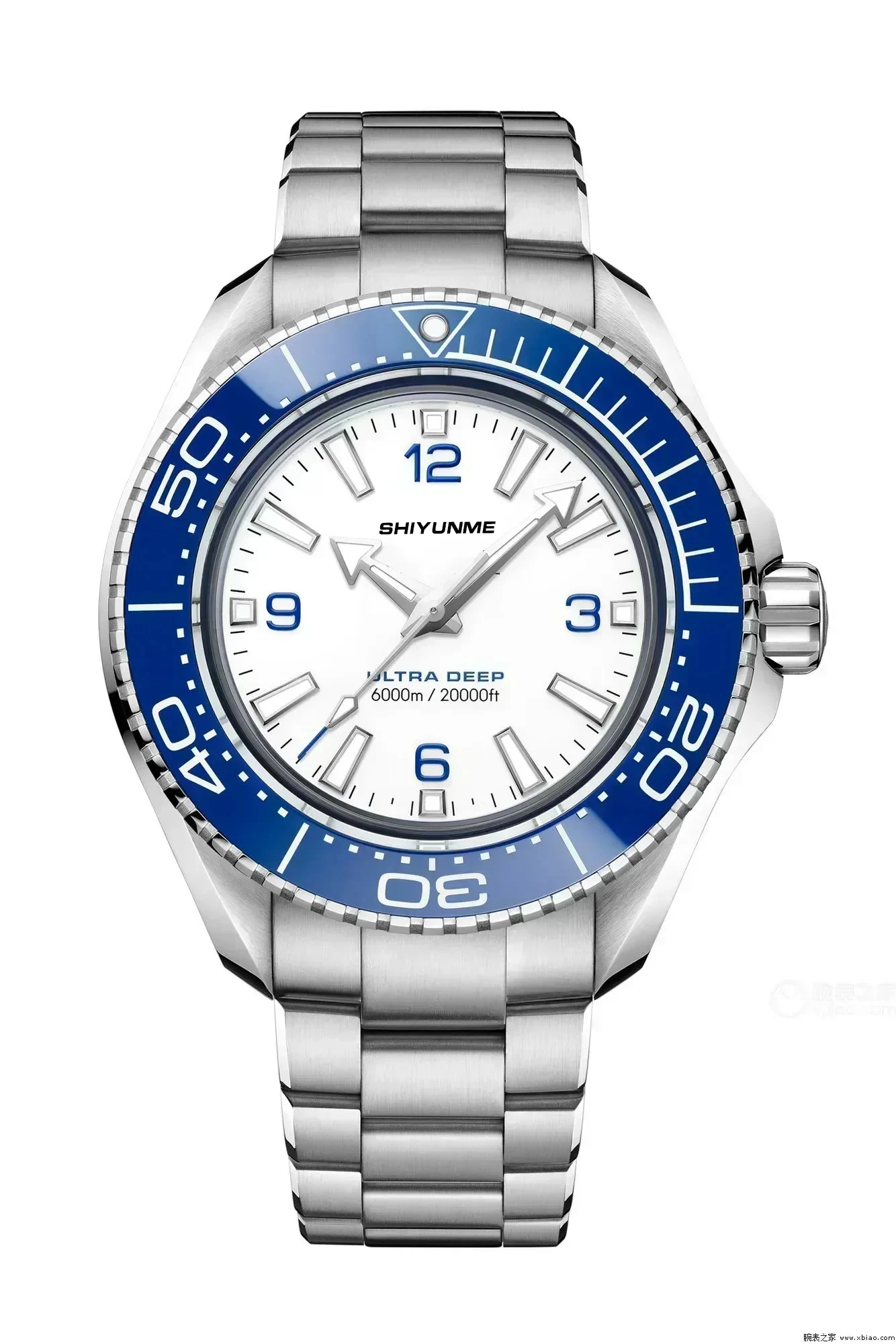 Relógio mecânico automático masculino 45mm azul preto moldura de cerâmica safira aço inoxidável relógio extra profundo relógio automático