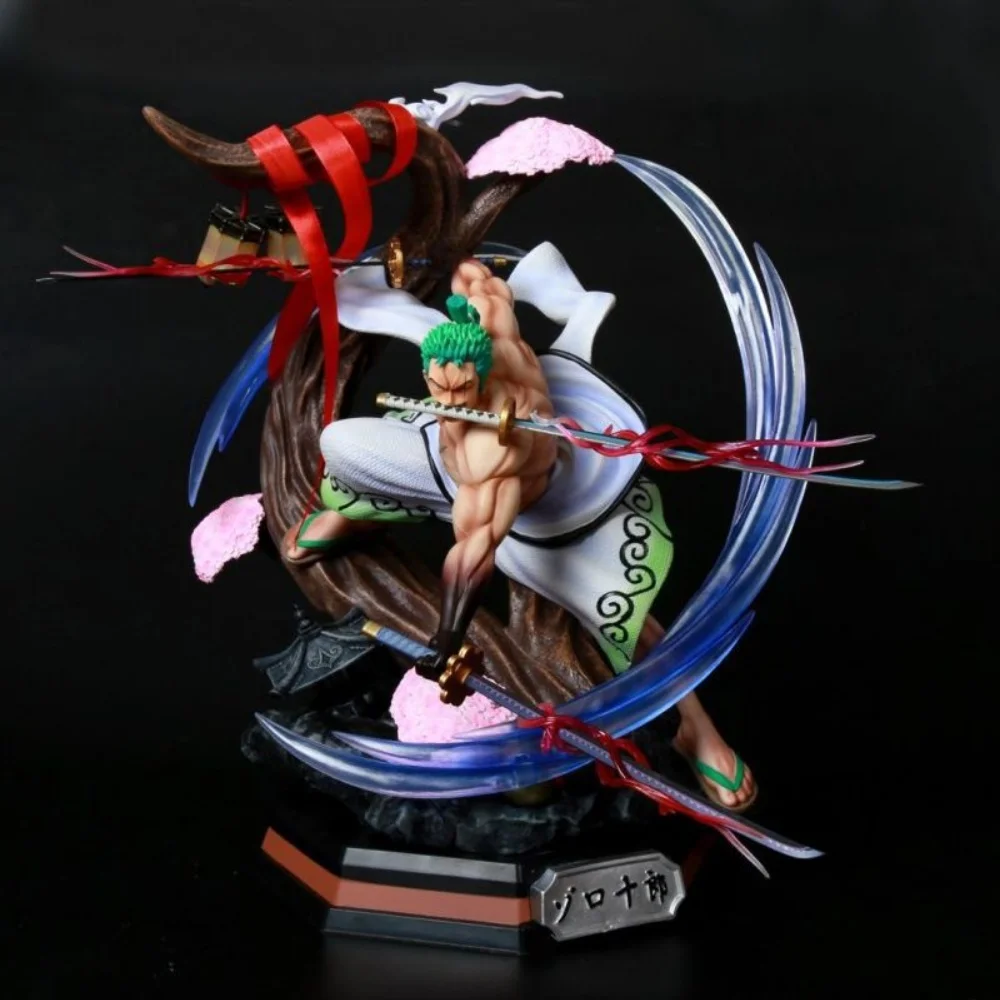 

Anime One Piece Roronoa Zoro Crazy Tiger GK Sanjitoryu Wano Country PVC Action Figure Collectible Model Doll Toy 39CM