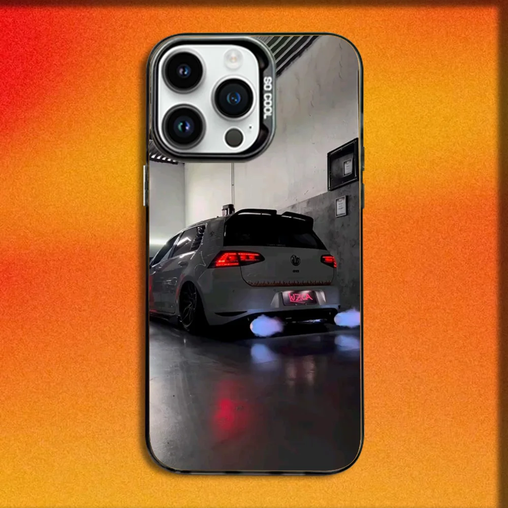 Car G-Golf R 7 GTI Phone Case For iPhone 16,15,14,13,12,11,Mini,Pro,E,MAX Black Candy Matte Shockproof Cover view 2