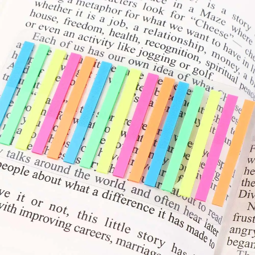 300pcs Fluorescent Student Reading Aid Page Marker Reading Highlight Sticker Stickers Index Sticky Notes Index Tabs Flags