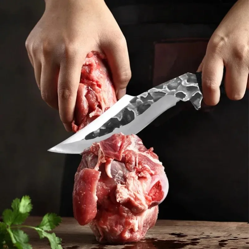 Cleaver Meat Chop Vegetable Kitchen Knives Hand Forged Blade Butcher Boning Knife Slicing Fruit Fish Filleting Knife Accessories - view 3