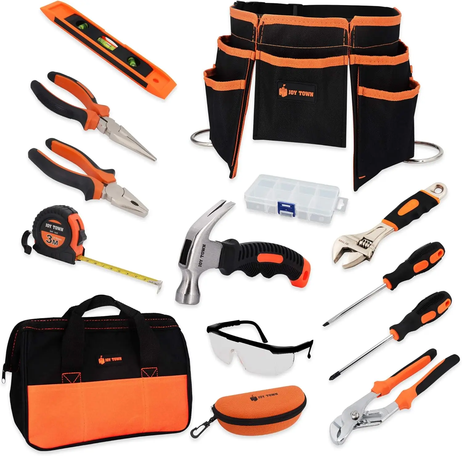 مجموعة أدوات حقيقية للأطفال مع 14 أداة فولاذية مزورة وحزام قابل للتعديل وحقيبة تخزين للتعلم بنفسك