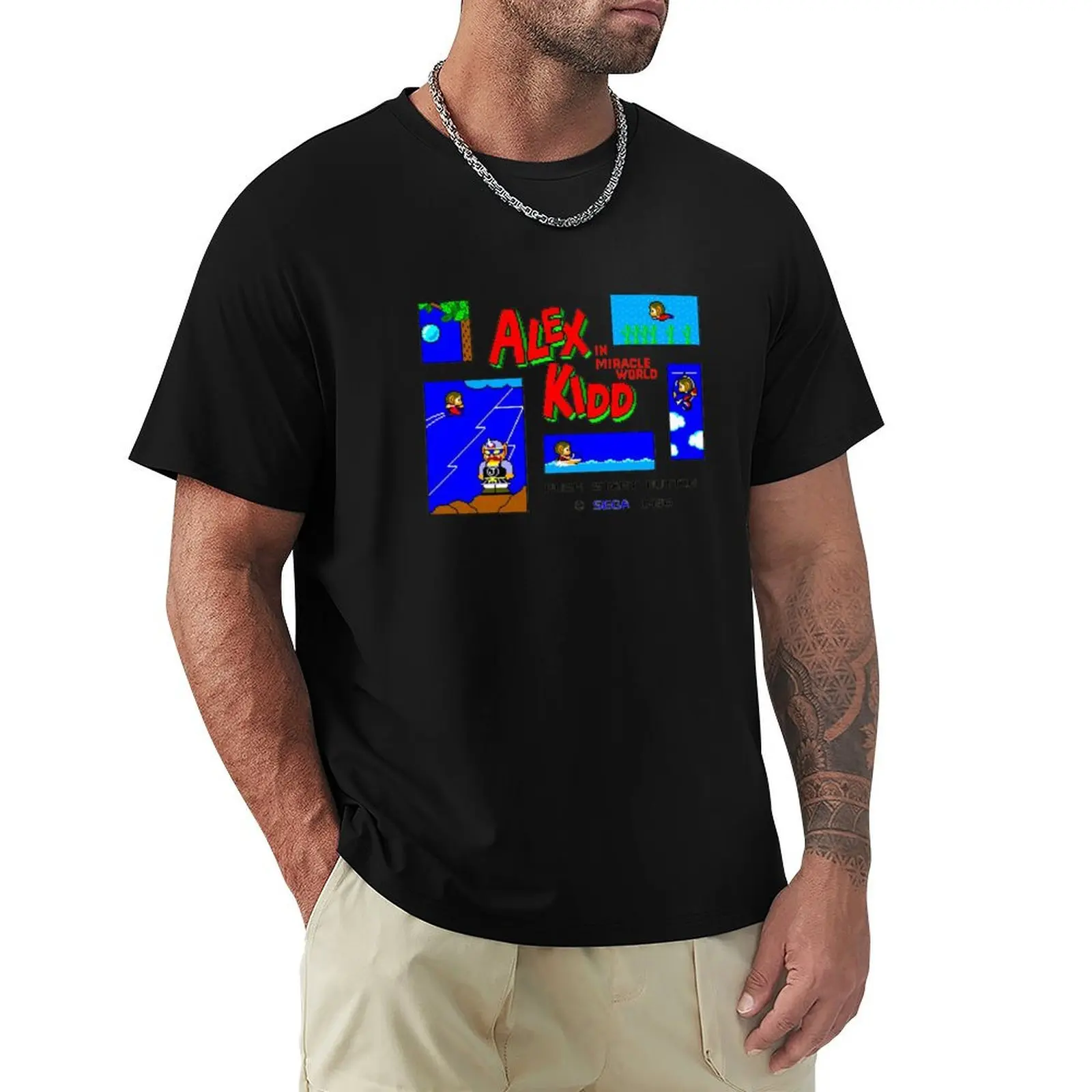 Alex Kidd in Miracle World [title screen] T-Shirt All Match Print Short Sleeve Top