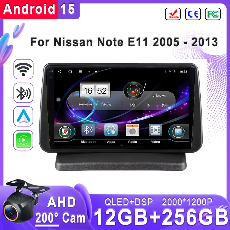 Android 16 For Nissan Note E11 2005 - 2013 Car Radio Multimedia Video Player Navigation GPS Video player Car radio Autoradio car