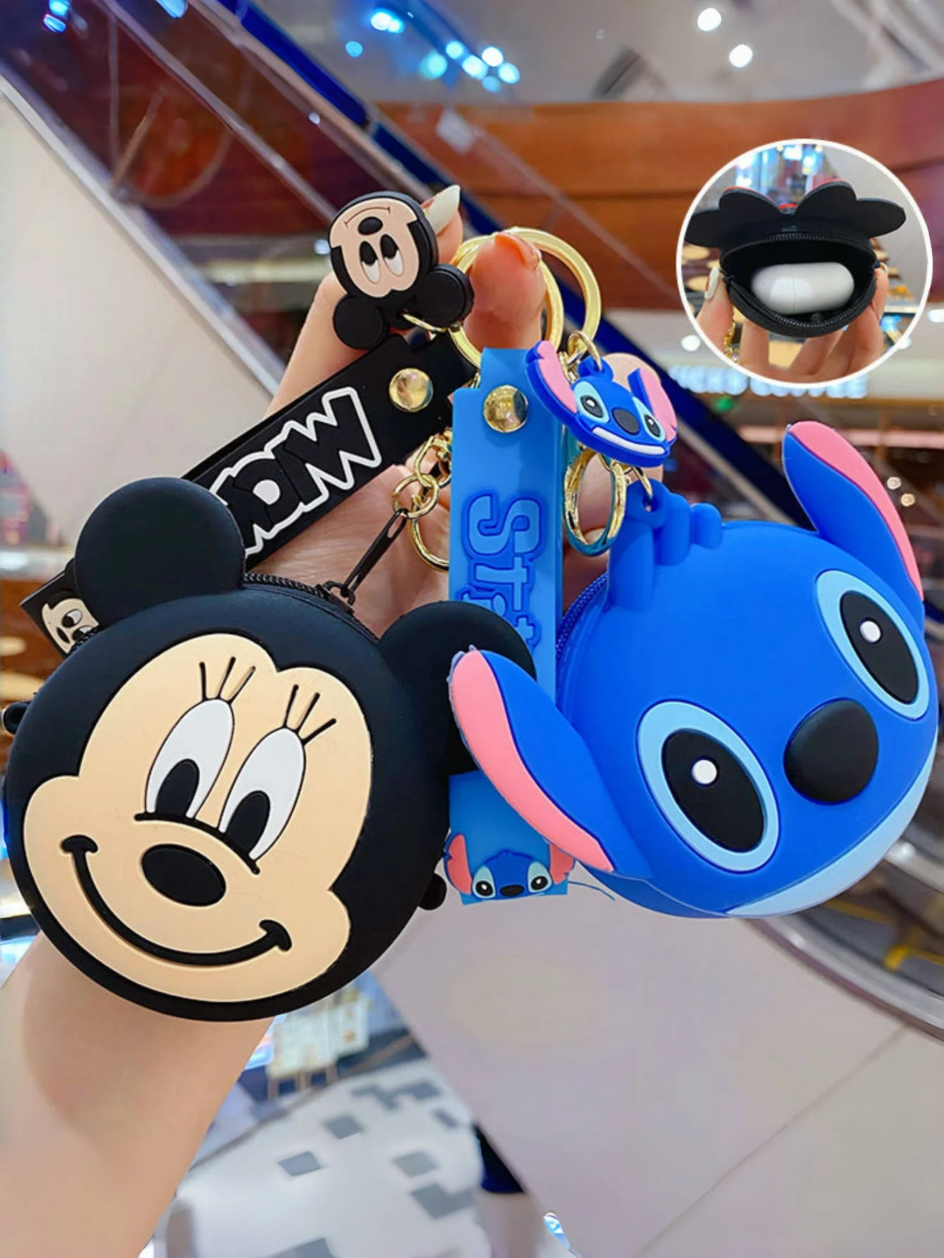 1 قطعة ميكي ميني ماوس حقيبة كروسبودي للنساء الكرتون الشكل ميني ميكي لطيف هلام السيليكا الكتف مفتاح سلسلة حقيبة الملحقات
