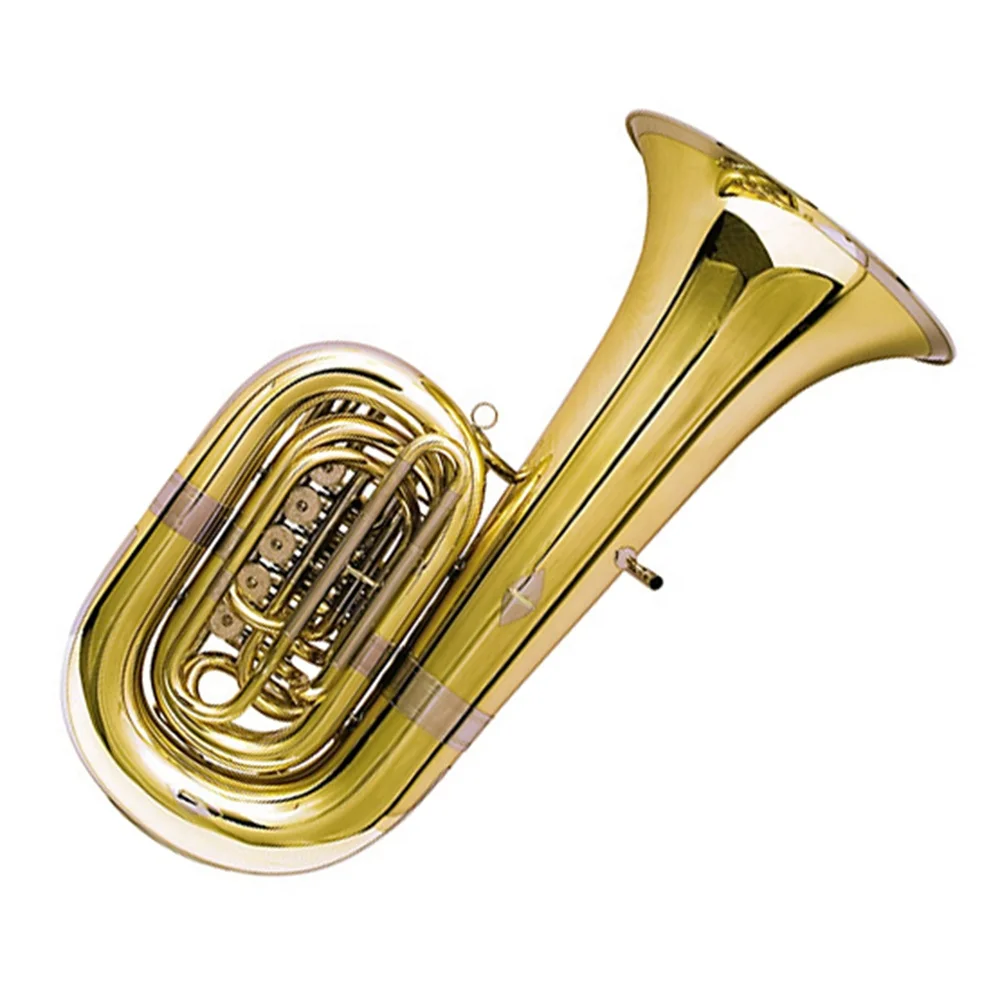 High Quality OEM Tuba Trumpet Brass Instrument JYTU0753 with 5 Rotary Pistons and C Key