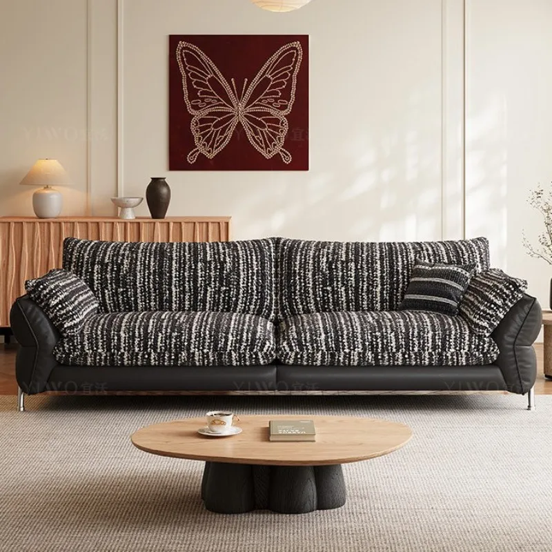 Removable Chenier Flowing Shadow Leather Cloth Sofa Grado Sofa