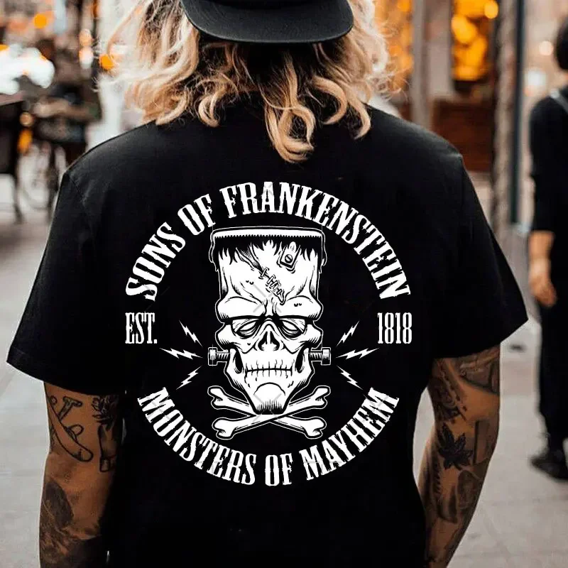 Von Frankenstein Speed Cotton Man Shirt Horror Punk Tshirt Frankenstein Shock Rod Gasser Horror Psychobilly Punk Art T-Shirt Top