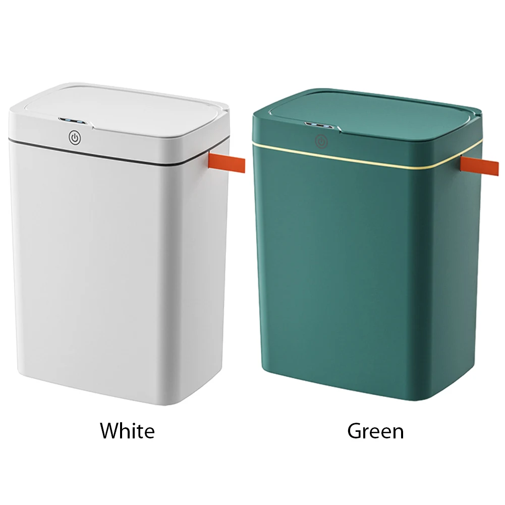 Garbage Bucket IPx5 Waterproof Electronic Smart Dustbin Moisture-Resistant USB Charging with Lid for Bathroom Living Room Office