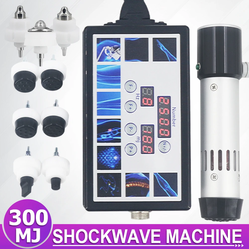 300MJ Shockwave เครื่องบําบัดสําหรับนวดผ่อนคลาย Body ที่มีประสิทธิภาพ ED Treatment บรรเทาอาการปวดกายภาพบําบัด Shock Wave Massager